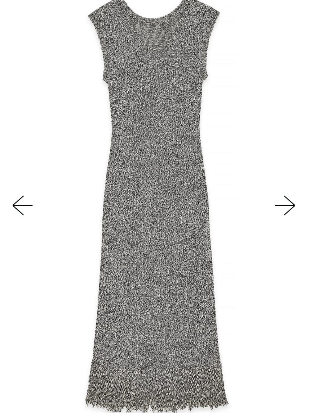 NA-KD Sleeveless Knitted Fringe Midi Dress in Black/Gray NWT